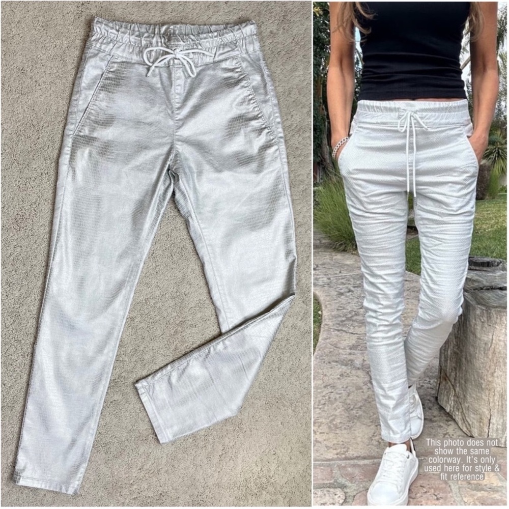 Bevy Flog Women's Shely Drawstring Pants - Metallic